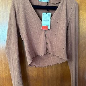 Zara buttoned shirt with matching bralette